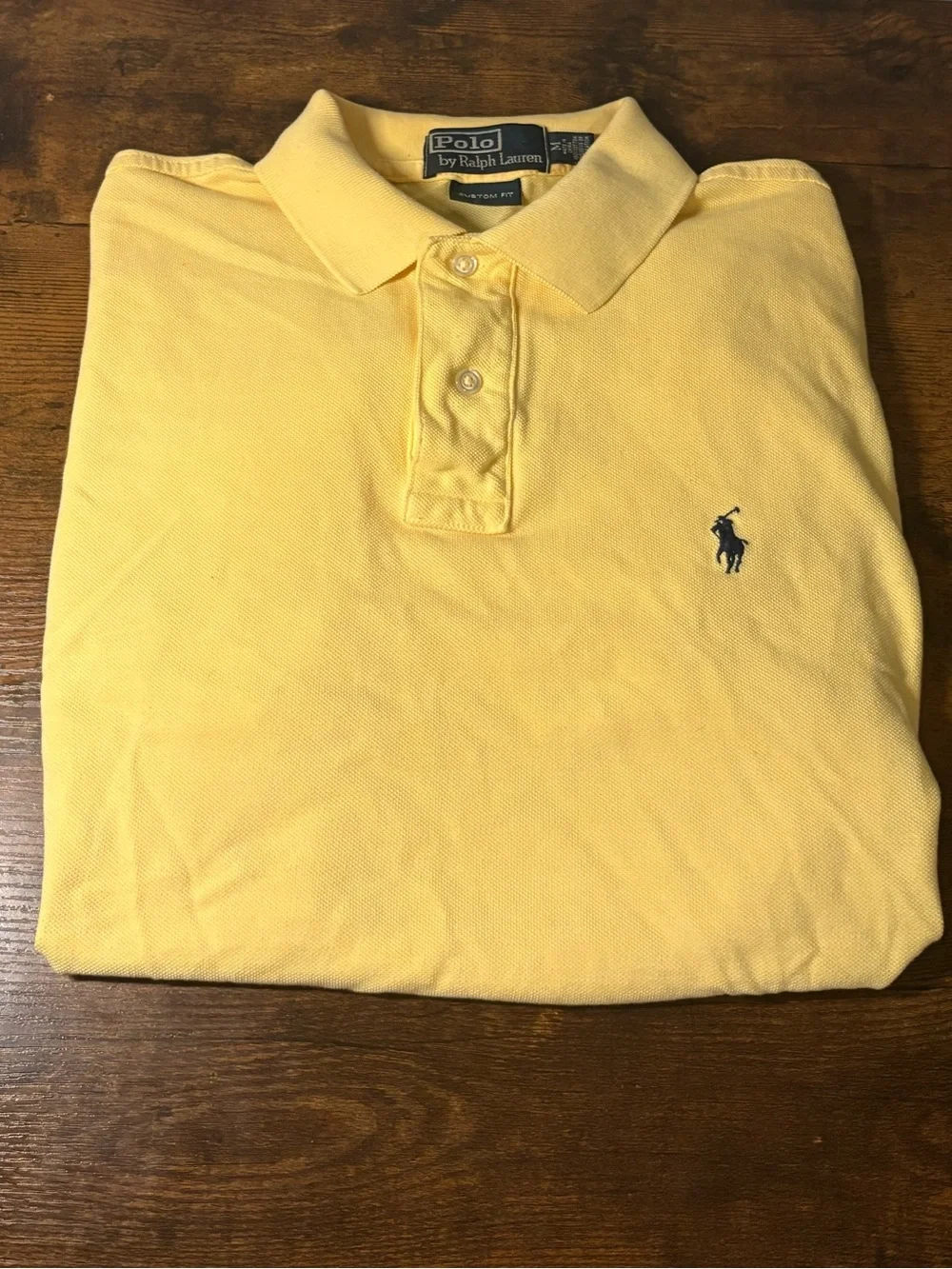 Ralph Lauren Yellow Polo Shirt with Navy Pony